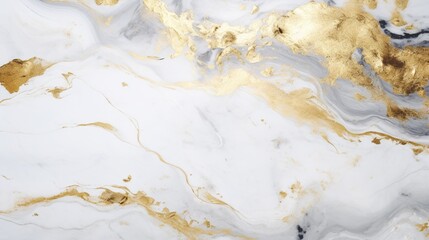 Abstract White Marble Texture with Gold Splashes, Luxury Background
