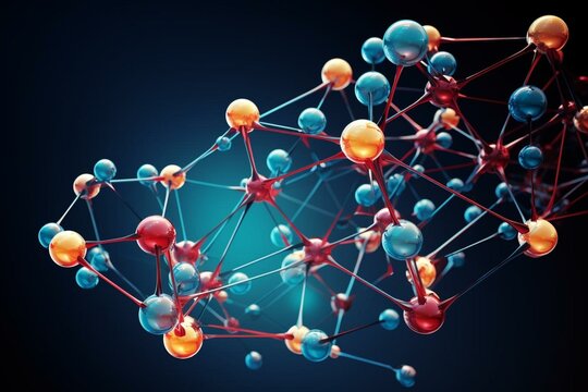 Molecule structure displayed in 3D. Generative AI
