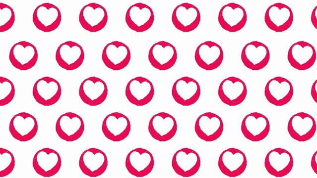 Valentine’s day pink background. Red and white hearts animated. Seamless loop background 4K Particle Flying Hearts Valentine's Day Abstract