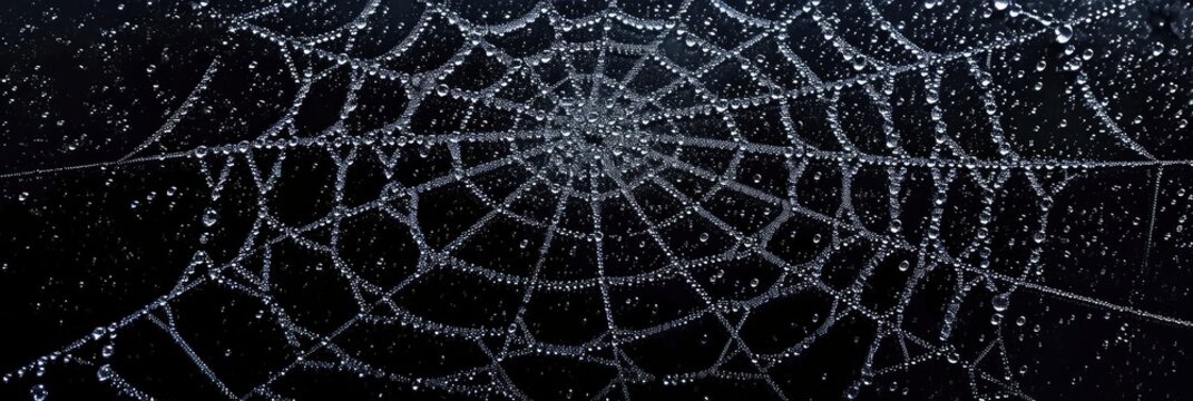 Spider Web On Black Background Halloween, Background HD, Illustrations