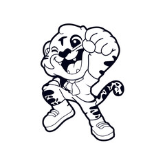 vector black white tiger