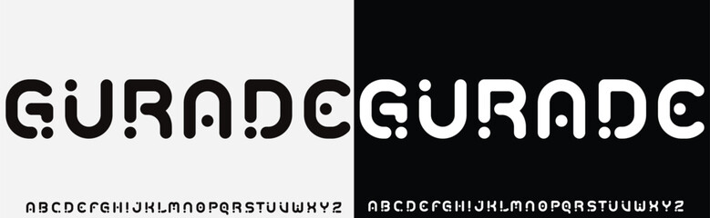 Abstract technology futuristic alphabet font. digital space typography vector illustration design - obrazy, fototapety, plakaty