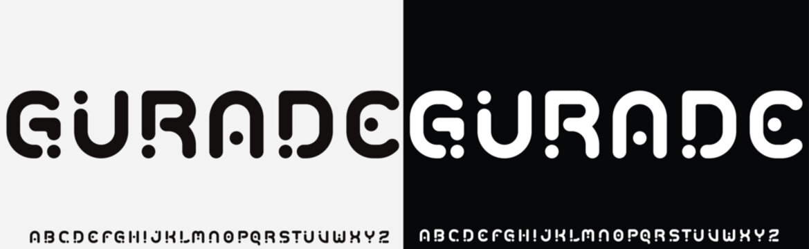 Fototapeta Abstract technology futuristic alphabet font. digital space typography vector illustration design
