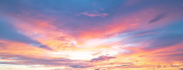 Sunrise background. Dramatic sunset background. Sky with clouds in Sunrise sky light background....