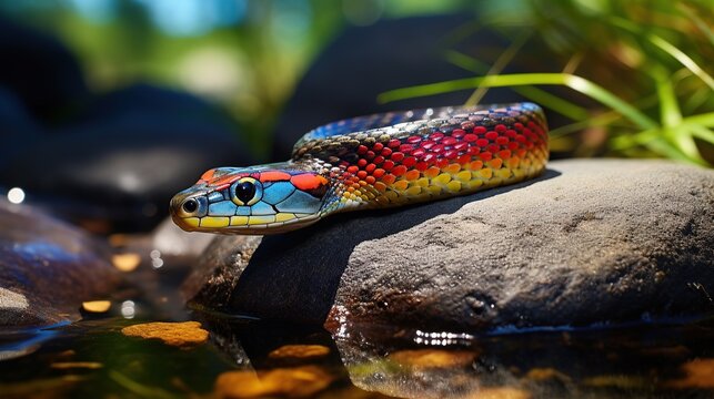 colorful snake in nature