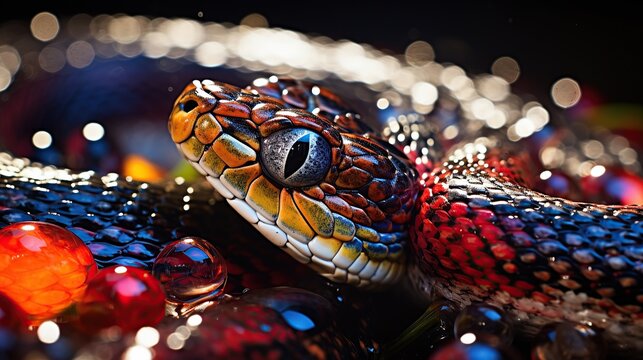 colorful snake in nature