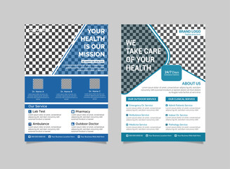Obraz premium Editable doctor and medical flyer design Templet, Clinical, healthcare advertising poster.