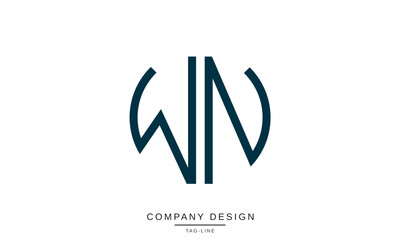WN, NW, Abstract Letters Logo Monogram