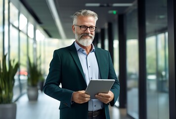Fototapeta premium Businessman with computer in office