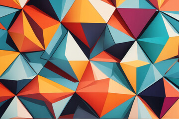 Fondo de triángulo de patrón colorido abstracto. Ilustración de diagrama multicolor. Bandera abstracta. - obrazy, fototapety, plakaty