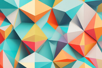 Fondo de triángulo de patrón colorido abstracto. Ilustración de diagrama multicolor. Bandera abstracta. - obrazy, fototapety, plakaty