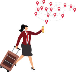 Searching, Direction, Suitcase, Business, Businesswoman