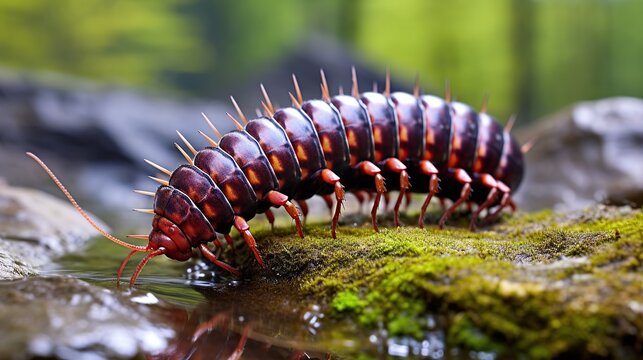 centipede in natural stone