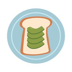 Avocado Toast on a Plate Vector