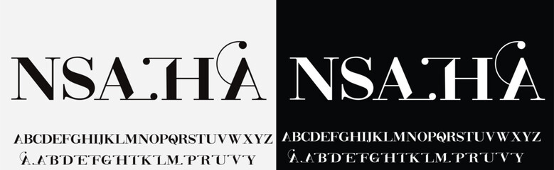 Abstract minimal modern alphabet line font. Minimal slim typography monogram fonts style. Vector illustration and tech font. - obrazy, fototapety, plakaty