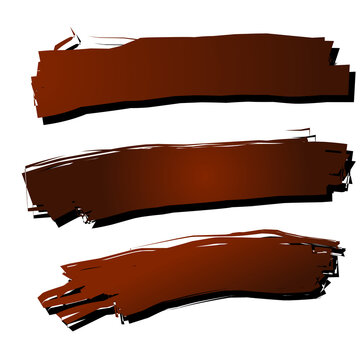 Vector brush square stroke art transparent brown illustration set and image for free download