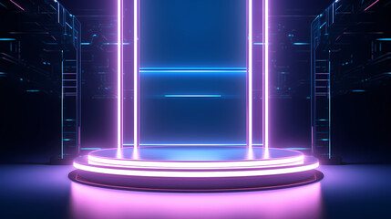 Naklejka premium Modern round product advertising podium, booth, stage, product background, promotional event background