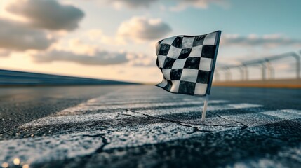 A zoomedin view of a checkered flag being gently folded and put away symbolizing the end of a...