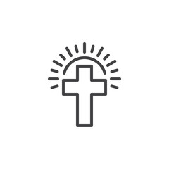 Easter Sunrise line icon