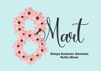 8 Mart Dunya Kadinlar Gunu, AKA March 8 International Women's Day concept banner