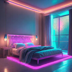 interior of bedroom,design, luxury, house, apartment, lamp, wall, window, 