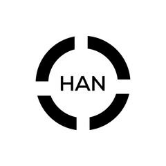 HAN Letter logo design template vector. HAN Business abstract connection vector logo. HAN icon circle logotype.
