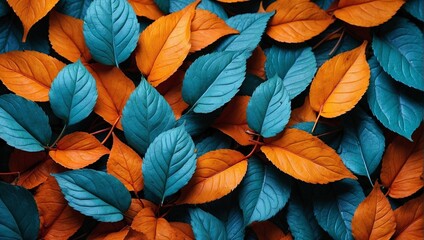 leaves background, close-up, Nature background, colorful abstract
