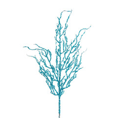 Christmas decorative blue glitter leaves