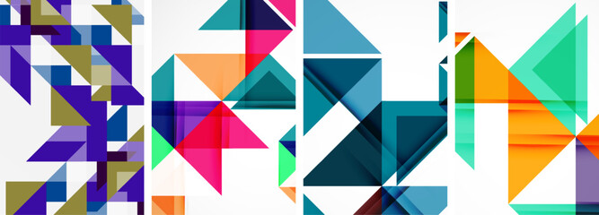 Triangle poster set for wallpaper, business card, cover, poster, banner, brochure, header, website