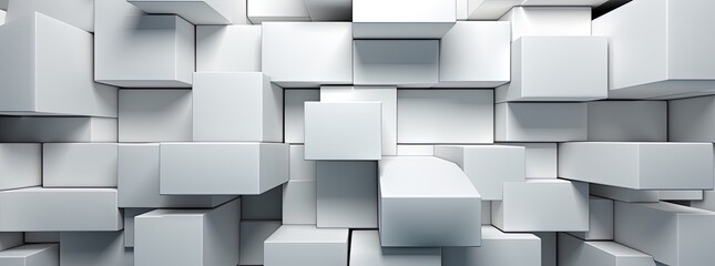White abstract 3d background of cubes. Created with Ai