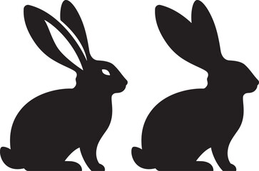 Rabbit silhouette vector illustration on a white background