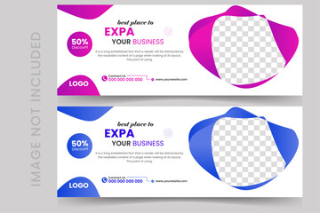 Facebook cover design template with vector and editable.