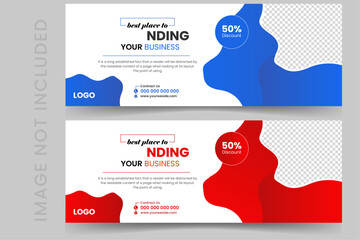 Facebook cover design template with vector and editable.