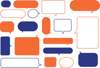 オレンジと紺のふきだしセット © tantan