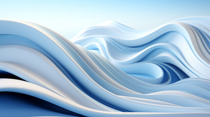 Fluidic Symphony: Abstract Water Waves in Blue Mesmerizing Vector Illustration of Motion and Flow in a Silk-like Artistic Desig, generative AI