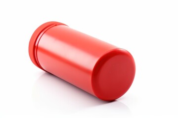 Plastic bottle of tomato ketchup isolated on white background.