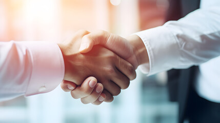 A successful businessman shaking hands after a good deal_Generative AI