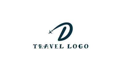  letter D logo design incorporated plane. Minimalist and modern vector illustration design suitable for business. Airline, airplane, aviation, travel logo template.