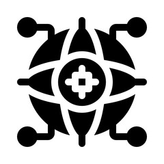 global technology glyph icon