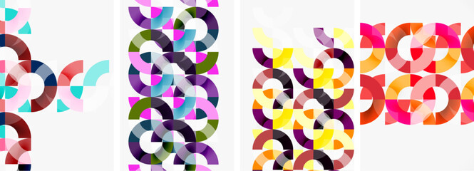 Set of round lines and circles poster backgrounds. Vector illustration For Wallpaper, Banner, Background, Card, Book Illustration, landing page