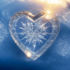 The icy heart on a sunny day. - obrazy, fototapety, plakaty