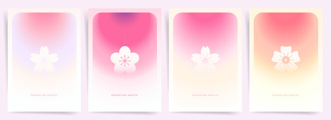 Pink Sakura Blossom Elegant Spring Gradient Backgrounds for Vibrant Posters, Soft Aesthetic Cards, and Gentle Design Templates