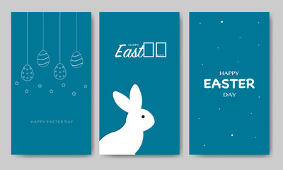 Happy Easter Day Bundle Vertical Template Flat Illustration