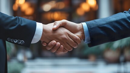 two businessmen shaking hands and agreeing to a business deal. business agreement and business deal. business world, business deal, business agreement and handshake deal concept - obrazy, fototapety, plakaty