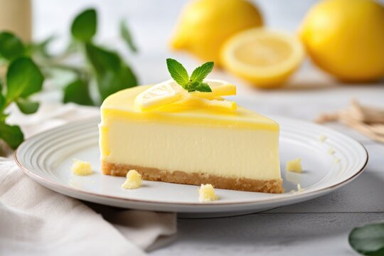 Lemon dessert on a white plate