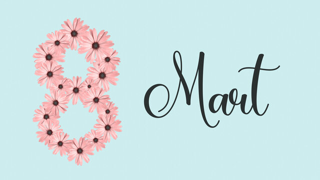 8 Mart Dunya Kadinlar Gunu, AKA March 8 International Women's Day concept banner