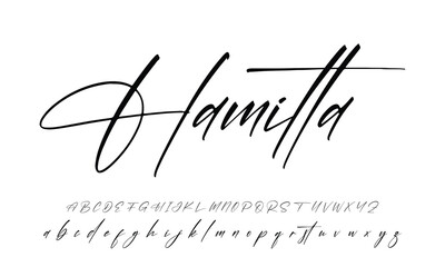 signature font alphabet vector illustration isolated Background - obrazy, fototapety, plakaty