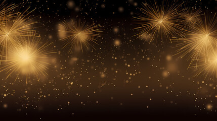 Naklejka premium Beautiful fireworks background at night for holiday decoration