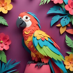Obraz premium Colorful origami style parrot