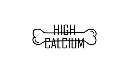 High calcium, black isolated silhouette